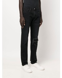 Мужские черные рваные джинсы от Frame