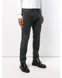 Мужские черные рваные джинсы от Diesel