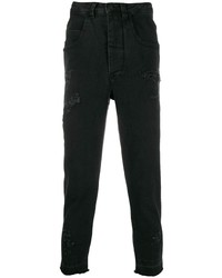 Мужские черные рваные джинсы от Thom Krom