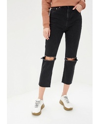 Женские черные рваные джинсы от Topshop