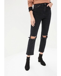 Женские черные рваные джинсы от Topshop