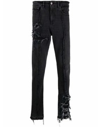 Мужские черные рваные джинсы от VAL KRISTOPHE