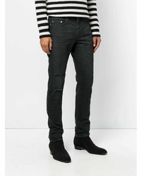 Мужские черные рваные джинсы от Saint Laurent