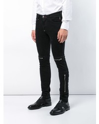 Мужские черные рваные джинсы от Philipp Plein