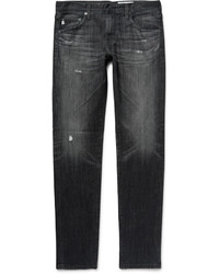 Мужские черные рваные зауженные джинсы от AG Jeans