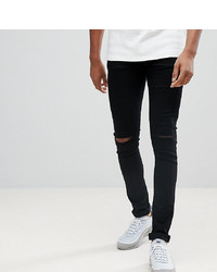 Мужские черные рваные зауженные джинсы от ASOS DESIGN