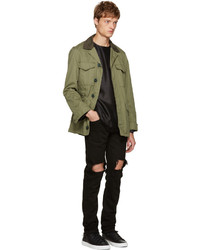 Мужские черные рваные зауженные джинсы от Christian Dada