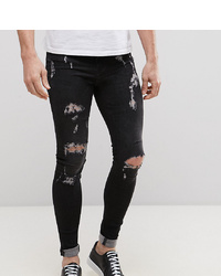 Мужские черные рваные зауженные джинсы от BLEND