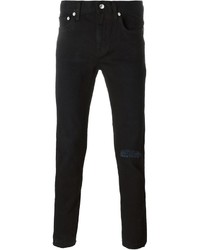 Мужские черные рваные зауженные джинсы от BLK DNM