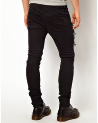 Мужские черные рваные зауженные джинсы от Asos