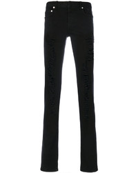 Мужские черные рваные зауженные джинсы от Christian Dior