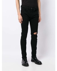 Мужские черные рваные зауженные джинсы от Paige