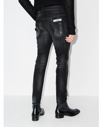 Мужские черные рваные зауженные джинсы от DSQUARED2