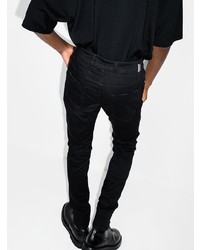 Мужские черные рваные зауженные джинсы от Represent