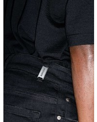 Мужские черные рваные зауженные джинсы от Represent