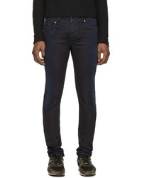 Мужские черные рваные зауженные джинсы от Diesel Black Gold