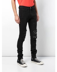 Мужские черные рваные зауженные джинсы от Mjb