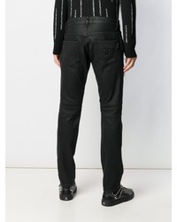 Мужские черные рваные зауженные джинсы от Philipp Plein