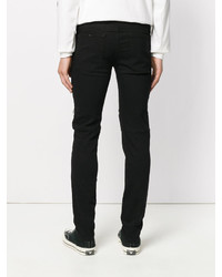 Мужские черные рваные зауженные джинсы от Marcelo Burlon County of Milan