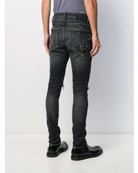 Мужские черные рваные зауженные джинсы от Neuw