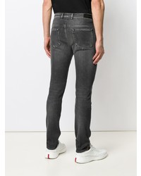 Мужские черные рваные зауженные джинсы от Neil Barrett