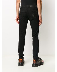 Мужские черные рваные зауженные джинсы от Philipp Plein