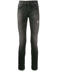 Мужские черные рваные зауженные джинсы от Dondup