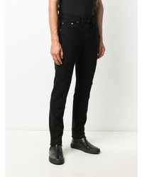 Мужские черные рваные зауженные джинсы от Neil Barrett