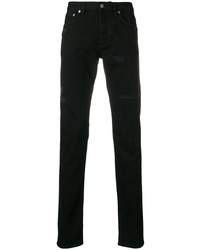 Мужские черные рваные зауженные джинсы от Givenchy