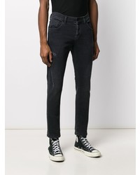 Мужские черные рваные зауженные джинсы от Dondup