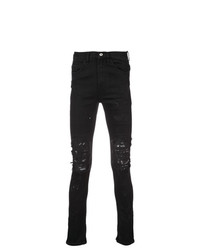 Мужские черные рваные зауженные джинсы от Mjb