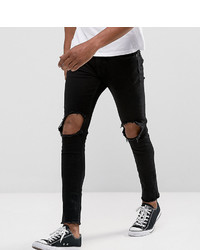 Мужские черные рваные зауженные джинсы от ONLY & SONS