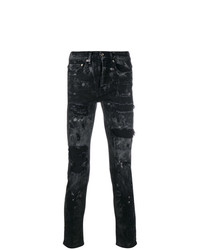 Мужские черные рваные зауженные джинсы от Overcome