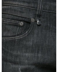 Мужские черные рваные зауженные джинсы от R 13
