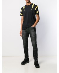 Мужские черные рваные зауженные джинсы от Neil Barrett