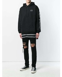 Мужские черные рваные зауженные джинсы от RtA