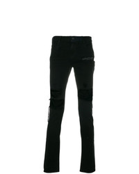 Мужские черные рваные зауженные джинсы от RtA