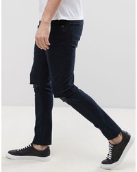 Мужские черные рваные зауженные джинсы от Mennace
