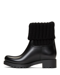 Черные резиновые ботильоны от Moncler