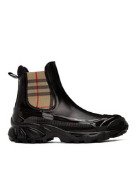 Мужские черные резиновые ботинки челси от Burberry