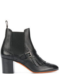 Женские черные резиновые ботинки челси от Santoni