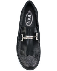 Женские черные резиновые лоферы от Tod's