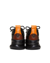 Мужские черные резиновые низкие кеды от Versace