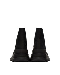 Мужские черные резиновые повседневные ботинки от Alexander McQueen