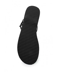 Черные резиновые сандалии на плоской подошве от Calvin Klein Jeans