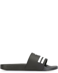 Мужские черные резиновые сандалии с принтом от Givenchy