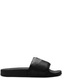 Мужские черные резиновые сандалии с принтом от Marcelo Burlon County of Milan