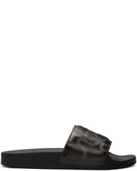 Мужские черные резиновые сандалии с принтом от Marcelo Burlon County of Milan