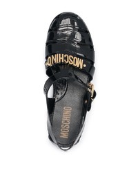 Мужские черные резиновые сандалии от Moschino