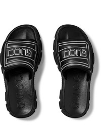 Мужские черные резиновые сандалии от Gucci